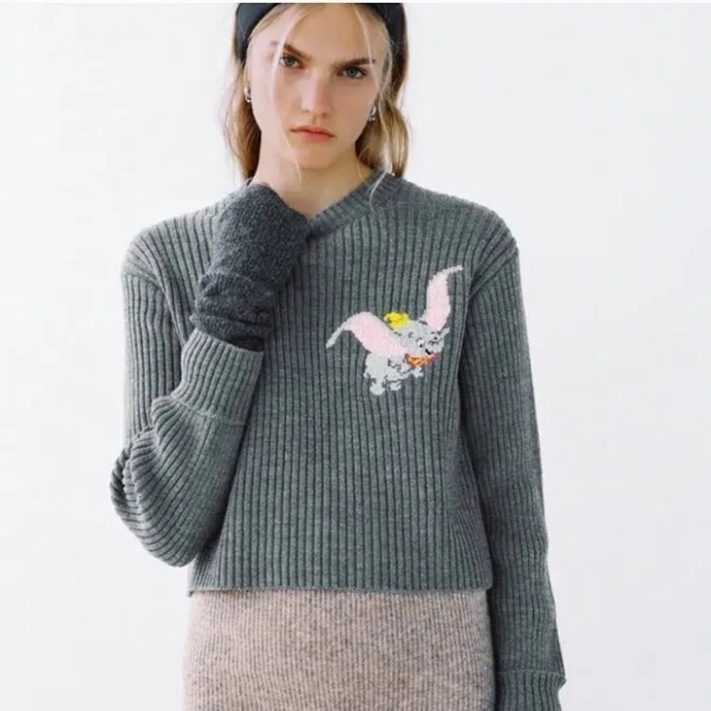 Zara x Disney Dumbo Ribbed Knitted Sweater